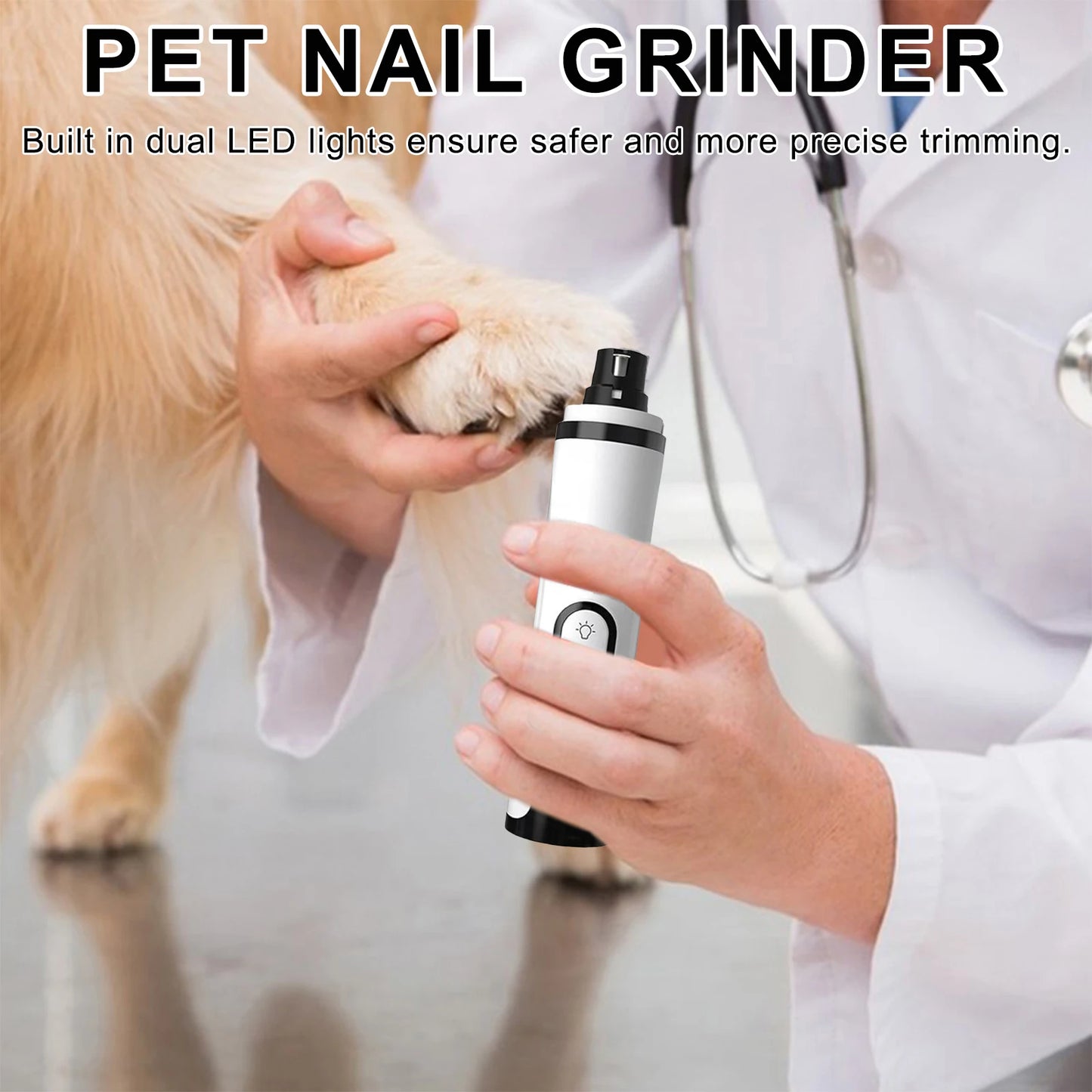 Electric Dog Nail Grinder Rechargeable Pet Nail Grinder Quiet Cat Nail Grinder Suitable for Small Middle Large Dogs and Cats