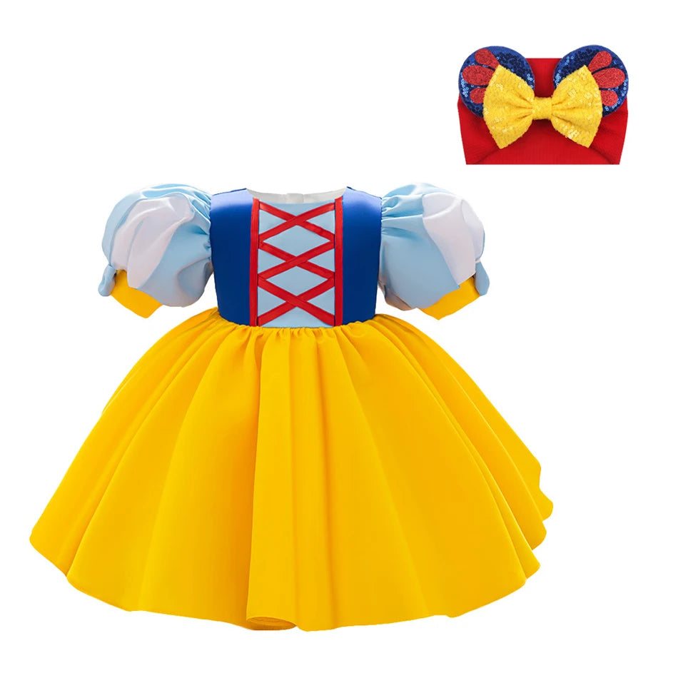 Princess Dress for Baby Girl Children Performance Clothing Baby Birthday Party Puffy Dress With Headband Christmas Costume 6M-3Y