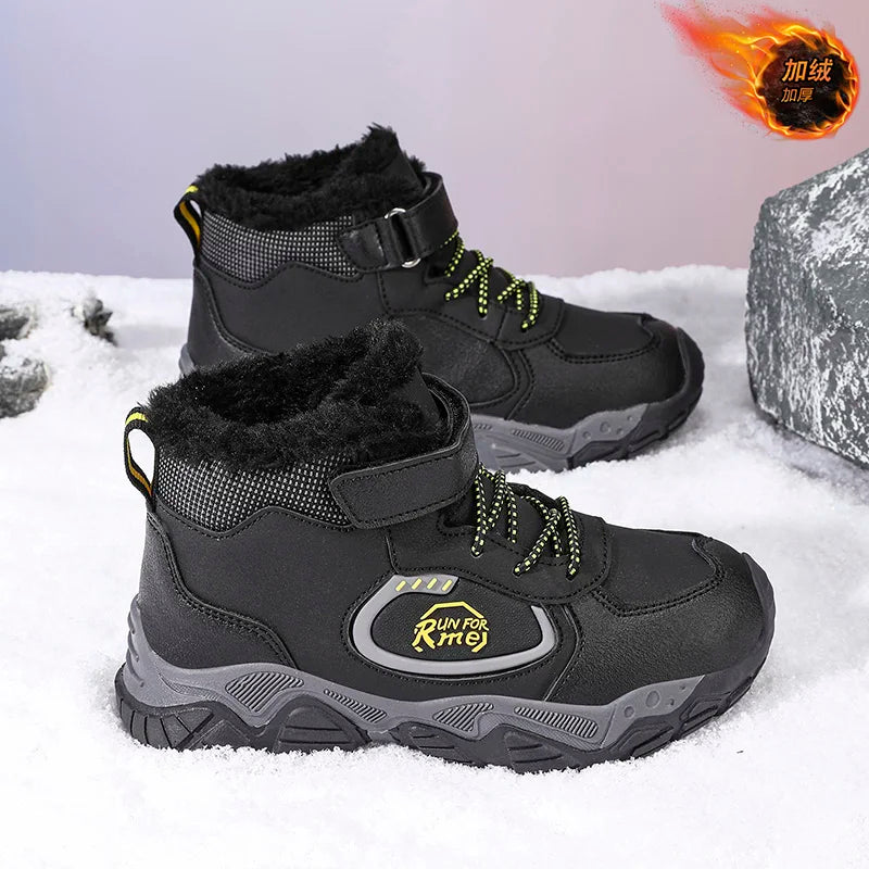 Children's Thick soled Mountaineering Shoes Thick soled Boys' Velvet Warm Thick soled Comfortable Autumn/Winter New Short Boots