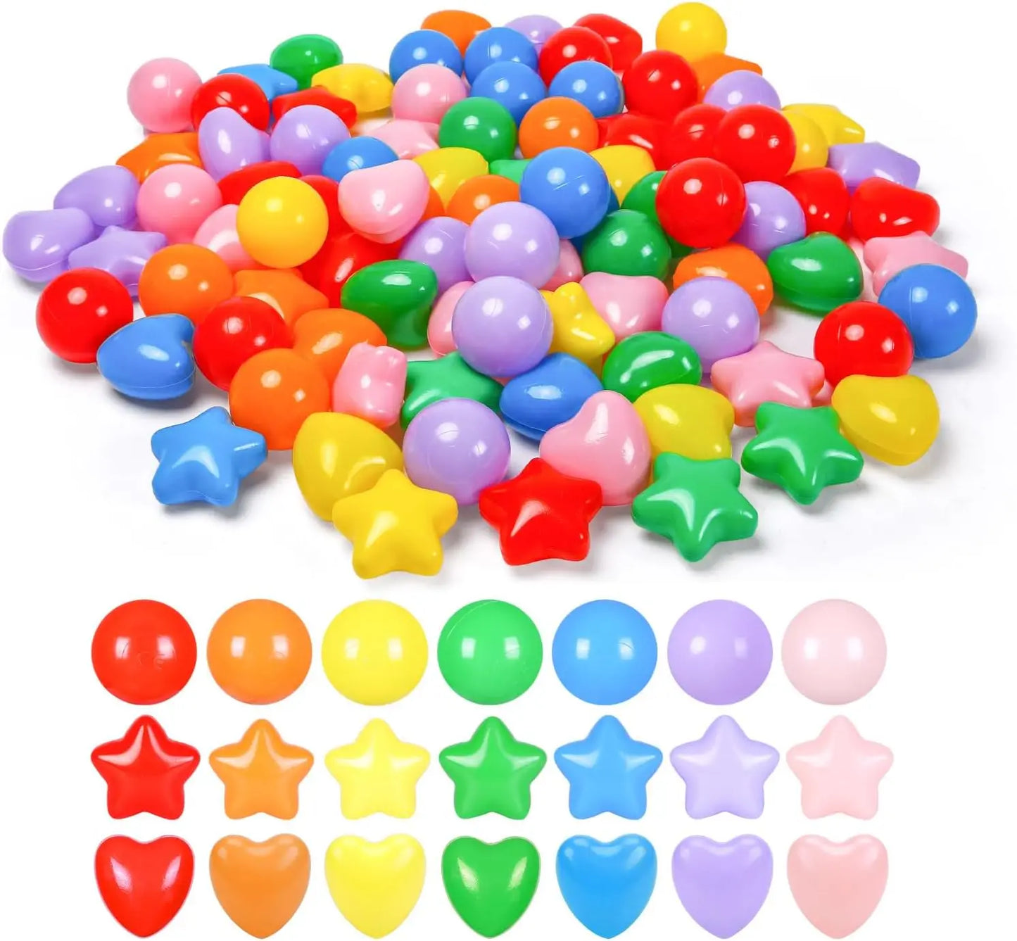 Ball Pit Balls 200 Bright Plastic Balls for Toddlers Phthalate Free BPA Free Crush Proof Balls in Reusable Play Toys for Kids