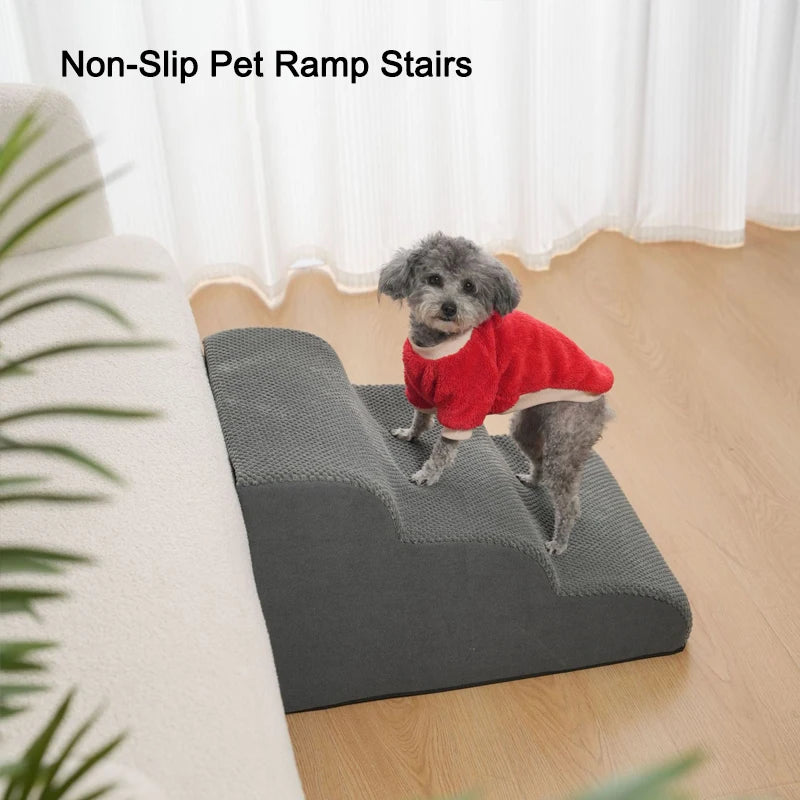 Pet High Density Foam Dog Secure Stairs Ramps Non-Slip Pet Steps for Older Dogs Pet with Joint Pain Sofa Bed Ladder Pet Supplies