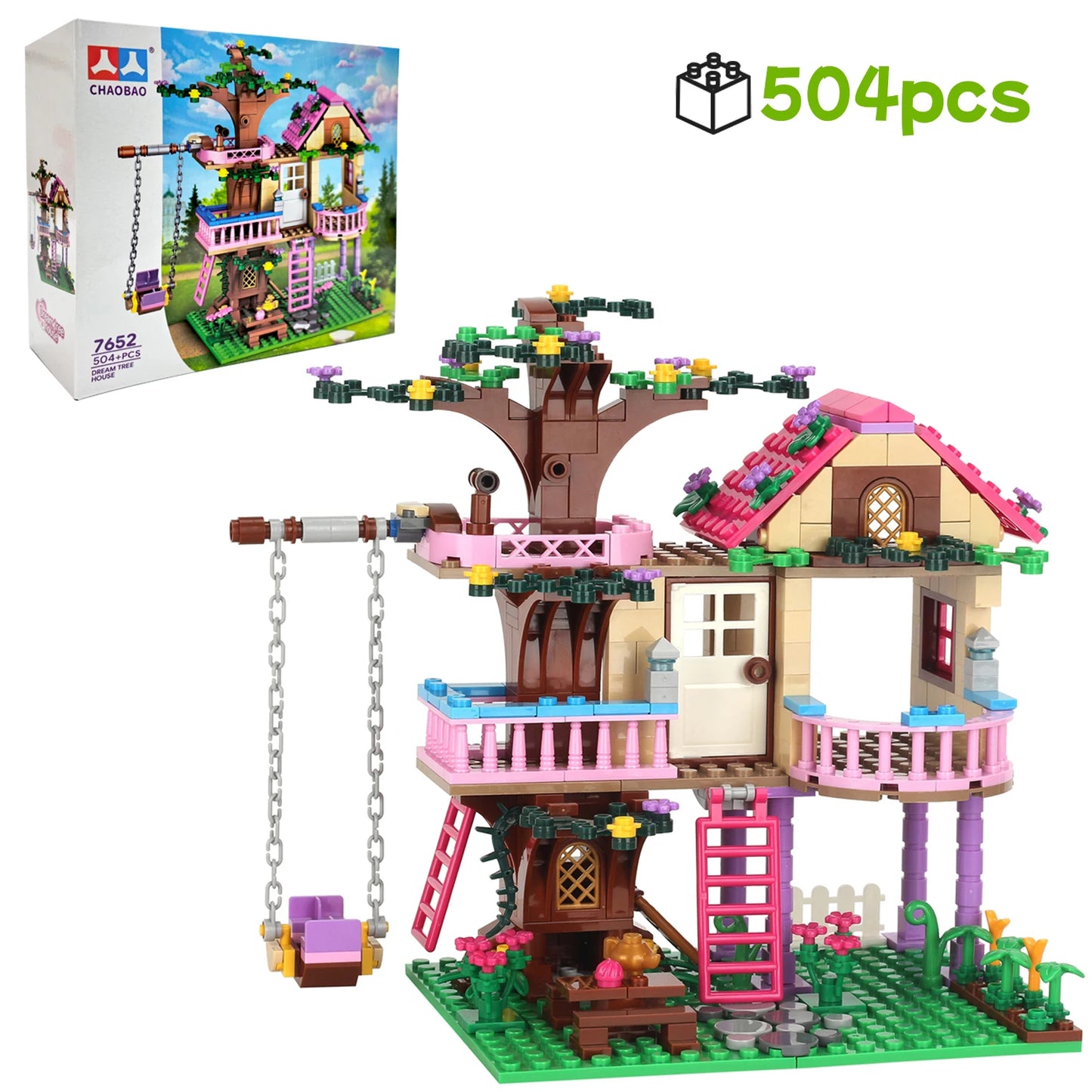 Friendship Dream Tree House Forest Cabin Princess Castle Building Blocks Street View Girls Bricks Model Assembly Toys Kid Gifts