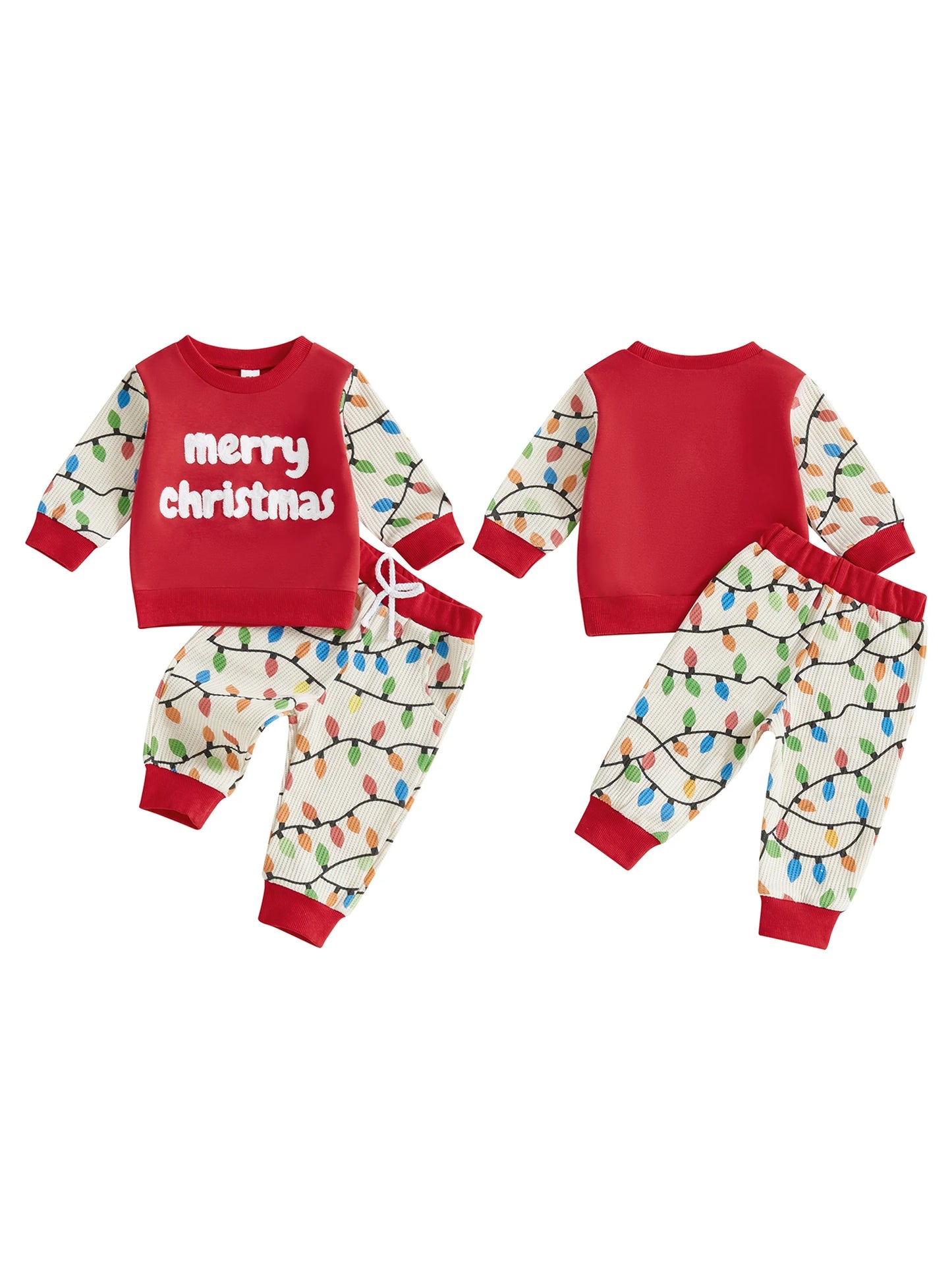 Baby Boy Winter Holiday Outfits Letter Embroidery Sweater Snowflake Print Pants 2 Piece Set for Christmas