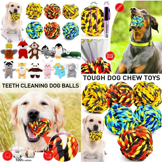 "Sharlvoy XL Dog Chew Toys for Aggressive Chewers, Durable Balls for Large Dogs, Heavy Duty Toys, Squeaky Toys for Small Dogs"