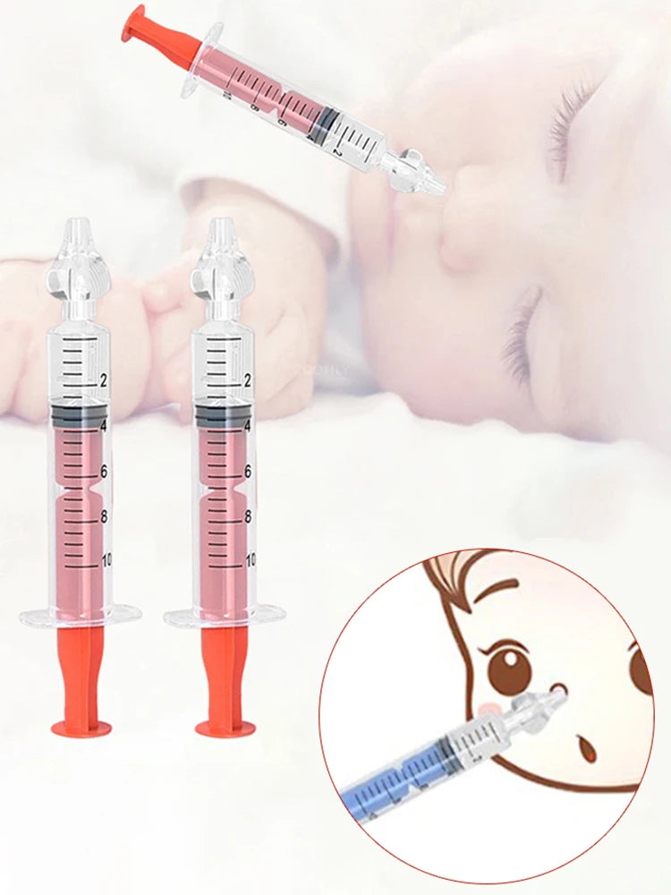 10ML Baby Syringe Silicone Nasal Aspirator Nasal For Baby Infant Safe Nasal Washer Needle Tube Cleaner Newborns Nose Cleaner