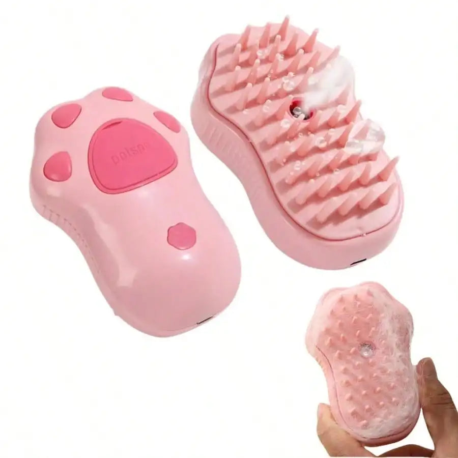 3-in-1 Cat Steam Brush with Silicone Bristles, Pet Grooming Brush for Shedding, Massage, Cleaning & Hair Removal for Cats Dogs