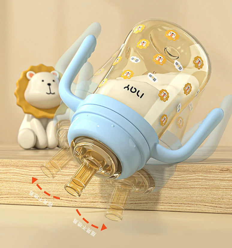 PPSU baby bottle, baby straw, detached milk bottle, anti drop and anti bloating suction nozzle, straw ball, water cup