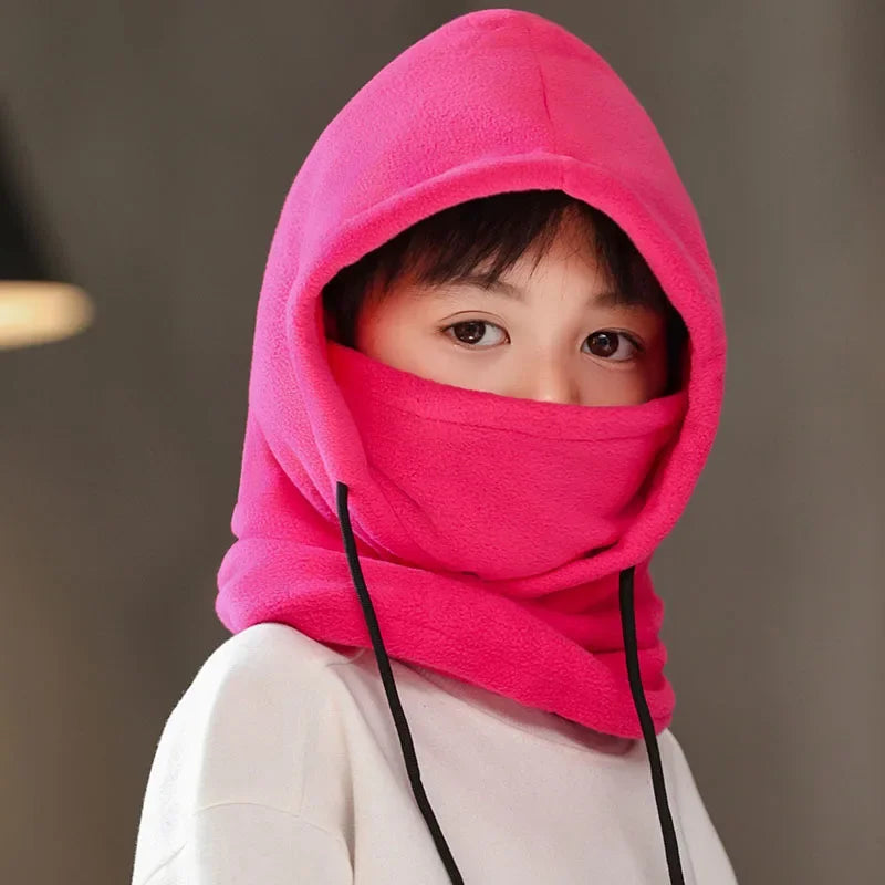 Kids Winter Fleece Balaclava Hat Thick Warm Windproof Outdoor Cycling for Boys Girls