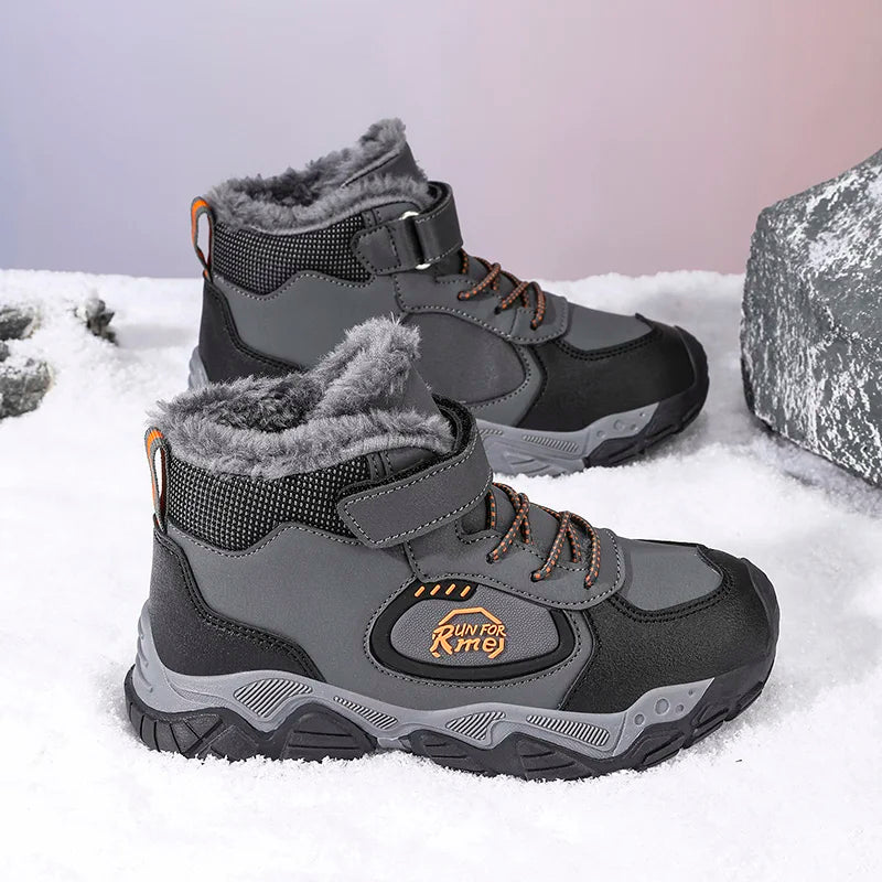 Children's Thick soled Mountaineering Shoes Thick soled Boys' Velvet Warm Thick soled Comfortable Autumn/Winter New Short Boots