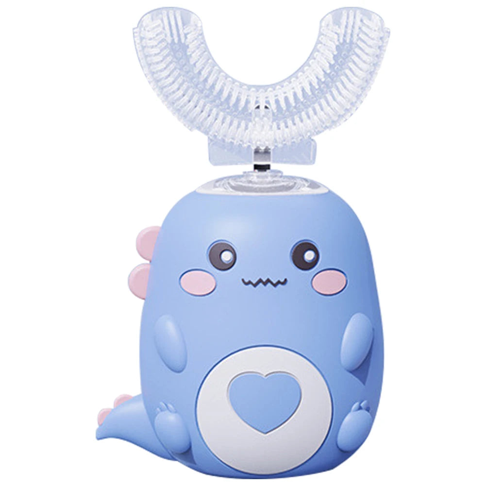 Kids Electric Toothbrush IPX7 Waterproof U-Shaped Sonic Toothbrush 3 Cleaning Modes Whole Mouth 360 Degree Cleaning Rechargeable