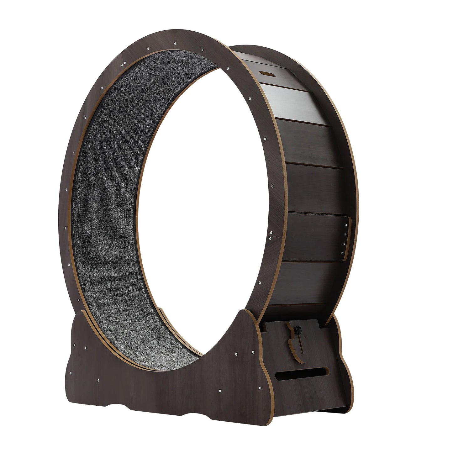 Modern Brown Cats Wheel Round Cat Running Exercise Wheel Indoor Cats Floor Mount