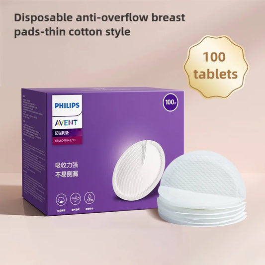 PHILIPS AVENT Ultra-Thin Disposable Breast Pads – 100-Pack | Leak-Proof, Breathable-Anti-Overflow | Postpartum Nursing