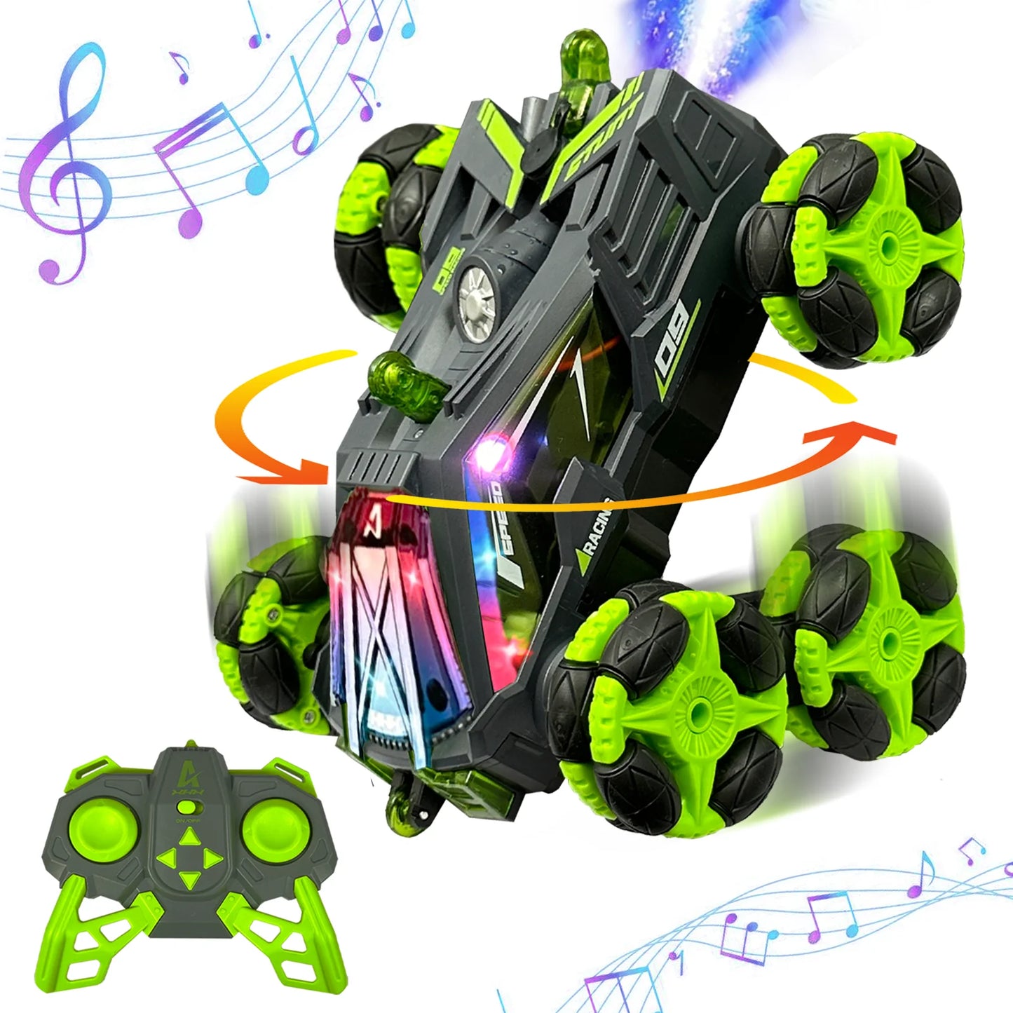 6-Wheel RC Stunt Car - High-Speed with 360° Spins, Durable Off-Road Toy for Kids & Adults, Perfect Gift Idea