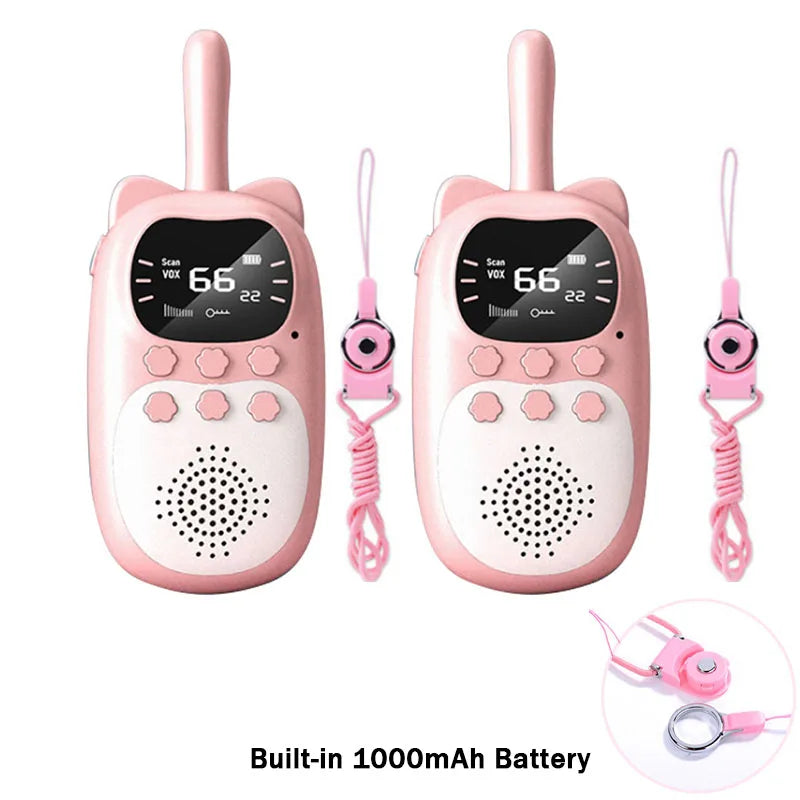 Kids Walkie Talkie 2PCS Electronic Toys Children Spy Gadgets Baby Radio Phone 3km Range Christmas Birthday Gift For Boys Girls