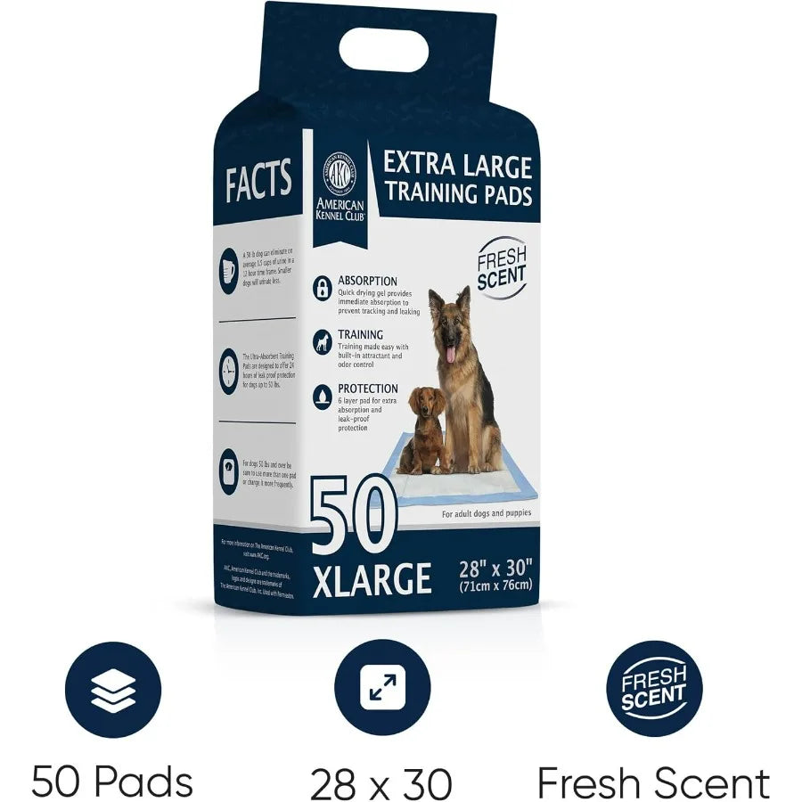 Scented Puppy Training Pads with Ultra Absorbent Quick Dry Gel 28 x 30 Pee Pads for Dogs Fresh Scented 50 Count XL