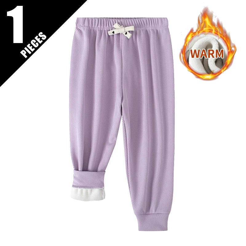 Autumn And Winter Children's 7-color Casual Sports Sweatpants Versatile For Boys And Girls With Thick Fleece And Haren Pants