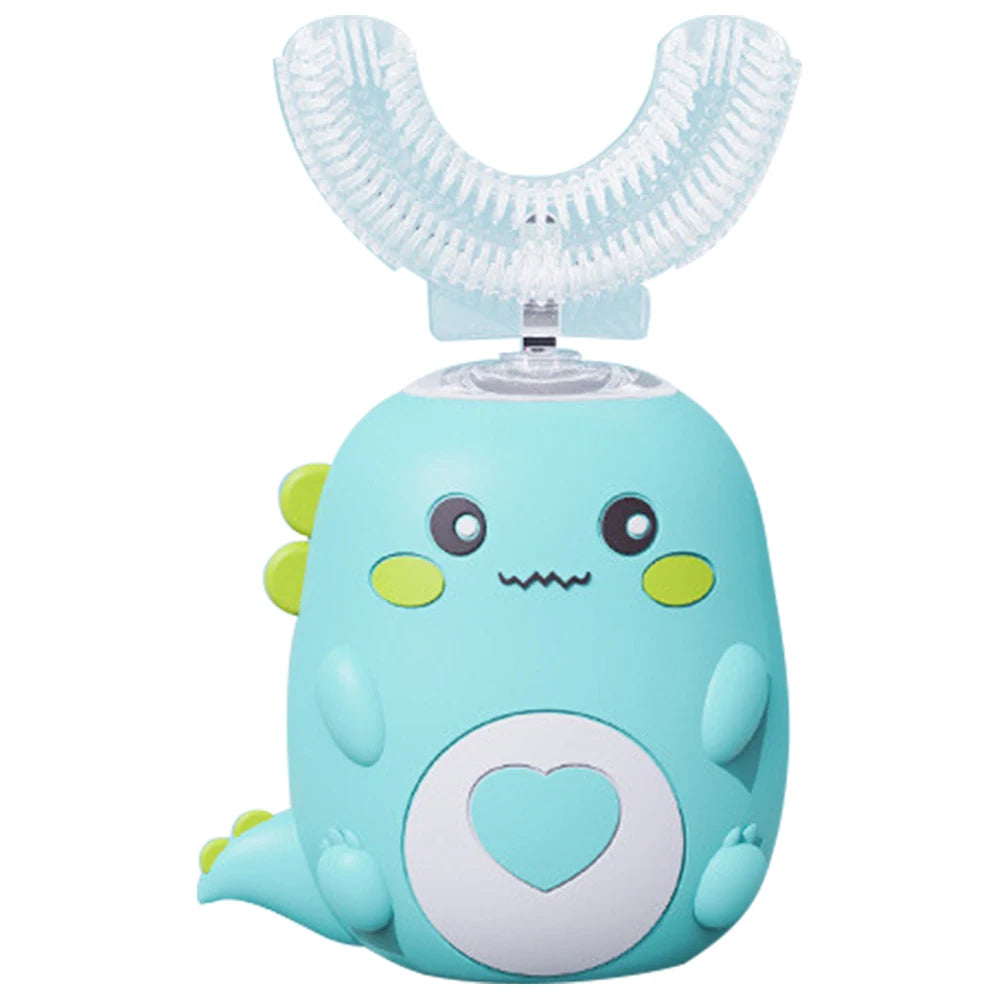 Kids Electric Toothbrush IPX7 Waterproof U-Shaped Sonic Toothbrush 3 Cleaning Modes Whole Mouth 360 Degree Cleaning Rechargeable