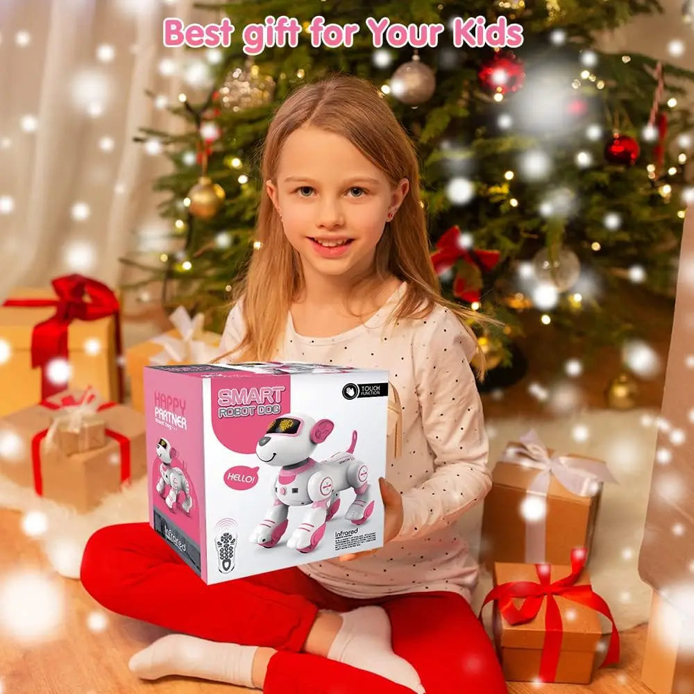 Vatos RC Robot Electronic Dog Stunt Dog Voice Command Programmable Touch-sense Music Song Robot Dog Toy Christmas Gifts for Kids