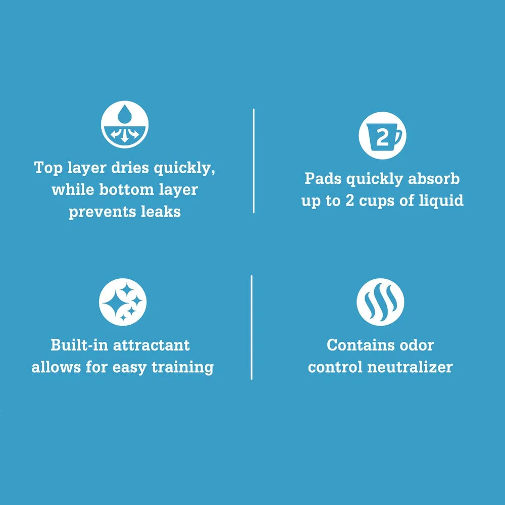 Large Charcoal Puppy Training Pads 22x22 Inches 50 Count Leakproof Absorbent Odor Neutralizing Quick Drying Built-In Attractant