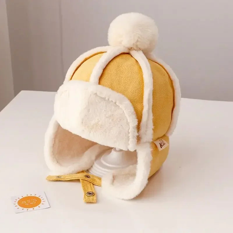 Baby Toddler Winter Ushanka LeiFeng Hat Cute Pompom Earflap Warm Outdoor Ear Protection Kids Cap