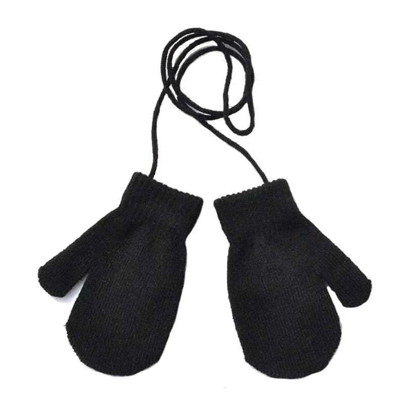 1-3Y Baby Winter Full Finger Gloves - Warm Neck-Hanging Mittens for Toddler Newborn Accessories