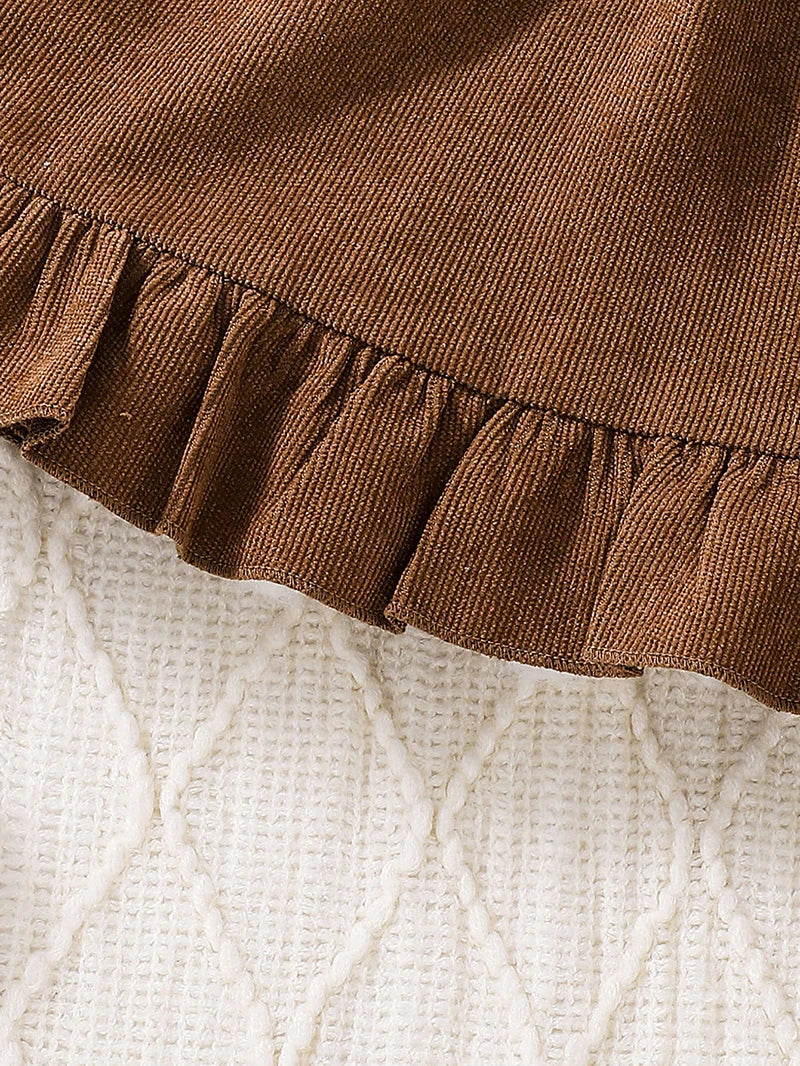 2Pcs Floral Bodysuit and Strap Dress  Set for Baby Girls Spring Autumn Infants One Piece Clothing 0-2Y Toddler Outfit