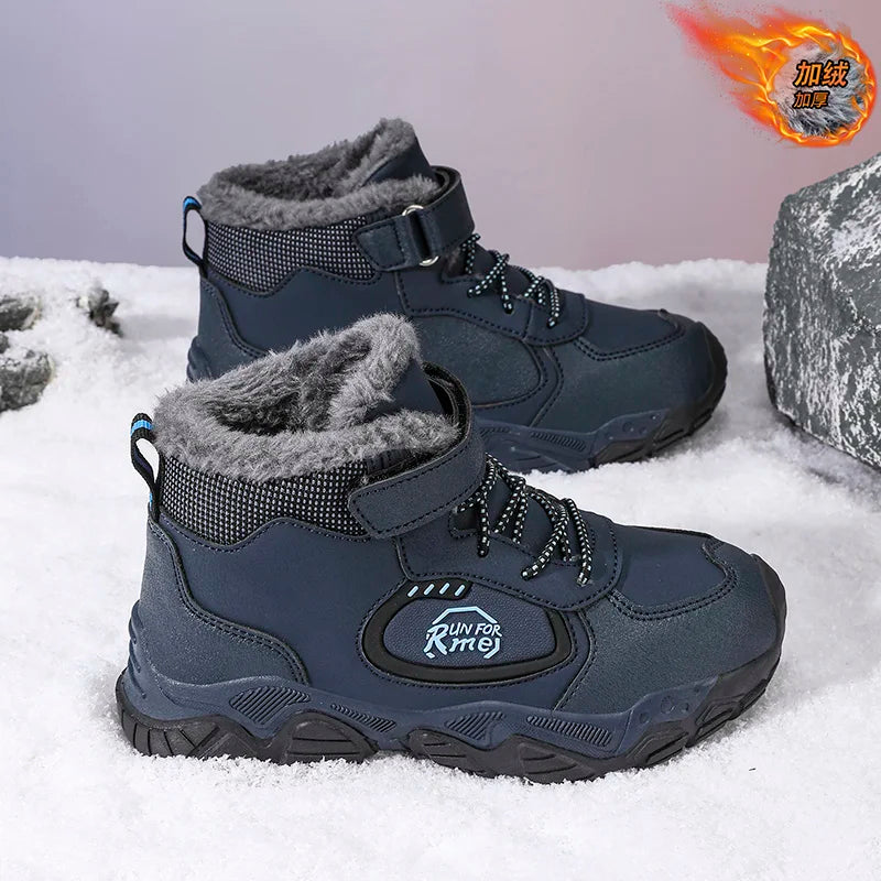 Children's Thick soled Mountaineering Shoes Thick soled Boys' Velvet Warm Thick soled Comfortable Autumn/Winter New Short Boots