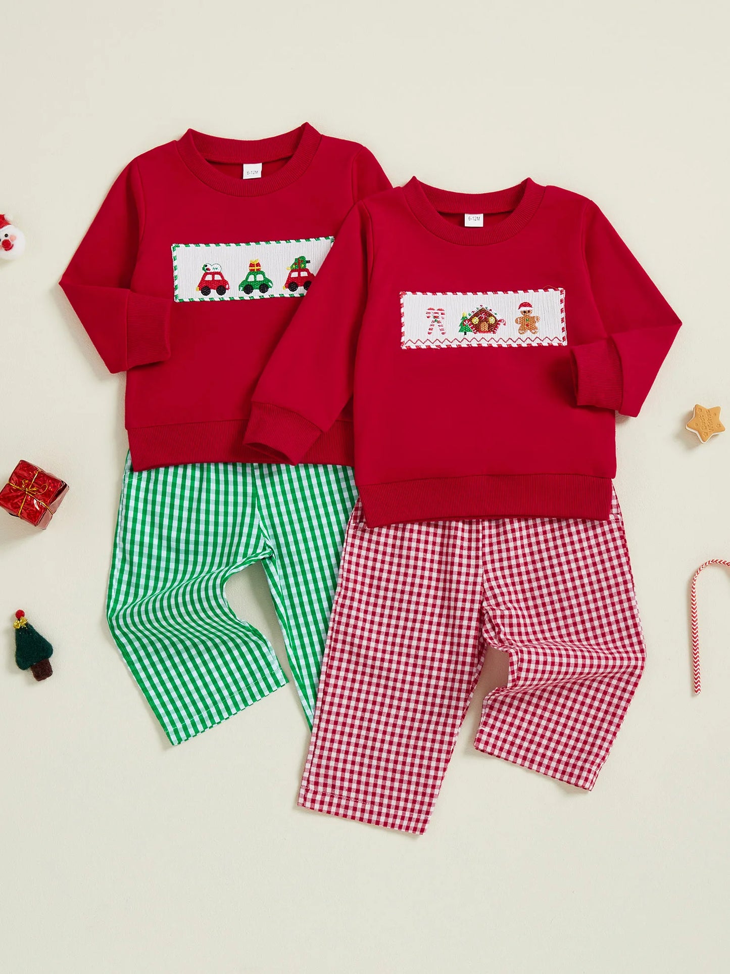 Infant Christmas Reindeer Romper and Hat Set with Snowflake Print and Pom Pom Detail for Holiday Festivities