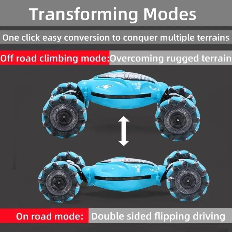 4WD Stunt Car RC Toy, Remote Control Car for Boys & Adults, All Terrain Monster Trucks for Ages 4-12 with Lights & Music