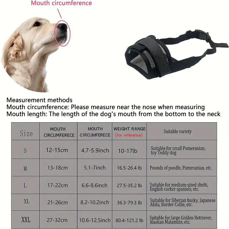 Soft Dog Muzzle Breathable Mesh Muzzle for Small Medium Large Dog Mouth Cover, Adjustable Muzzles To Prevent Biting Barking Dogs