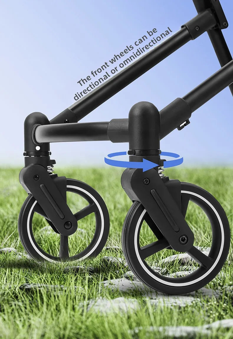 High-view Twin Baby Integrated Stroller, Can Sit or Lie Down, Ultra-light Portable Foldable Outdoor Travel Stroller