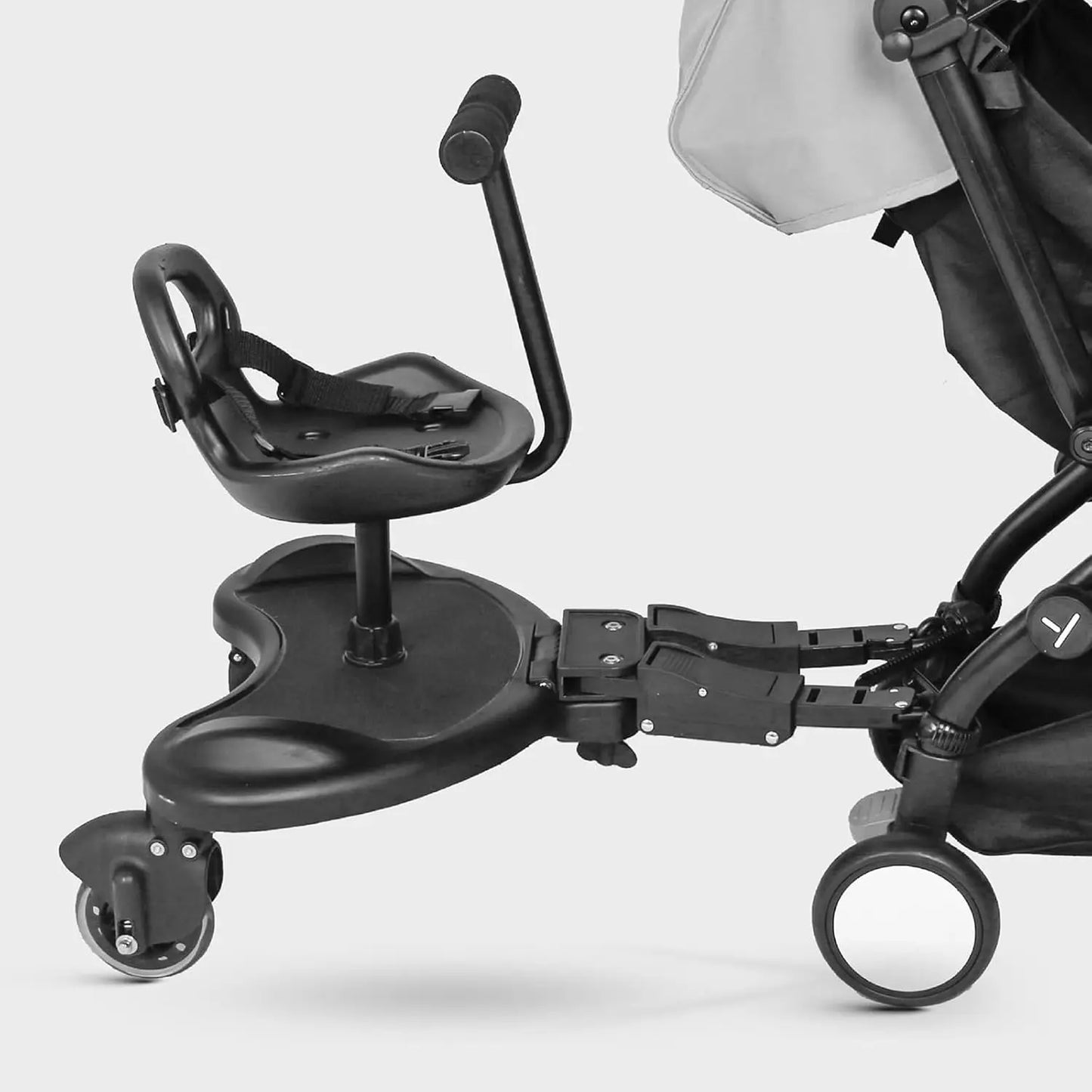 Universal Stroller Board, Non-Slip Stroller Standing Boar, Kid Board Buggy Wheeled Board w/Seat, Max Load 25kg