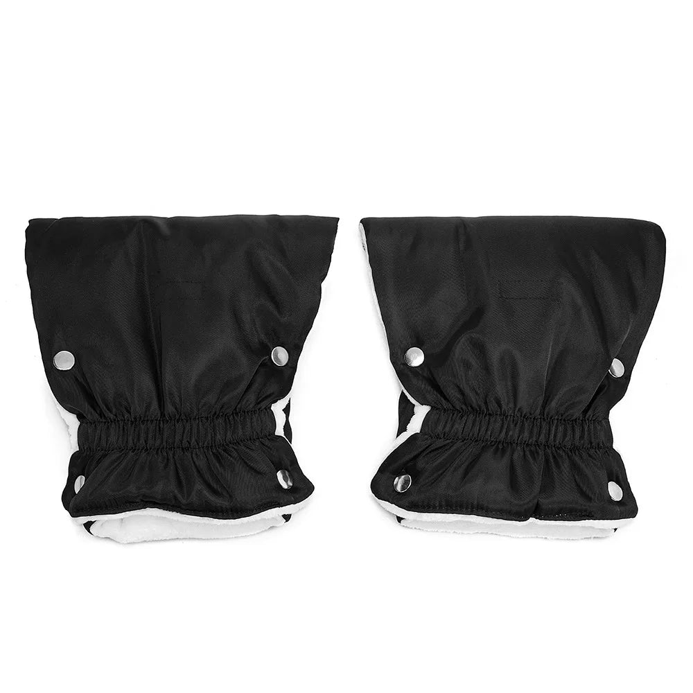 Baby Stroller Warm Gloves Soft Velvet Gloves Black Anti Cold Baby Stroller Handrail Gloves