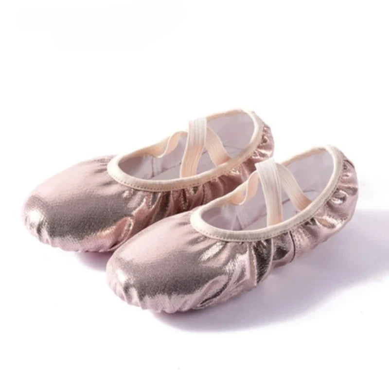 For Girl Ballet Shoes PU Leather Ballet Dance Slippers Split Sole Kids Adult Women Ballerina Yoga Practice Shoes Tutu Dance Shoe