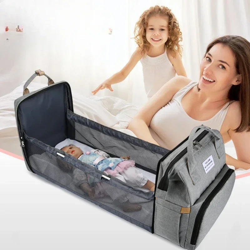 Multifunctional Mommy Bag Large Capacity Foldable Stroller Diaper Organizer Travel Shoulder Bags for Mother and Baby