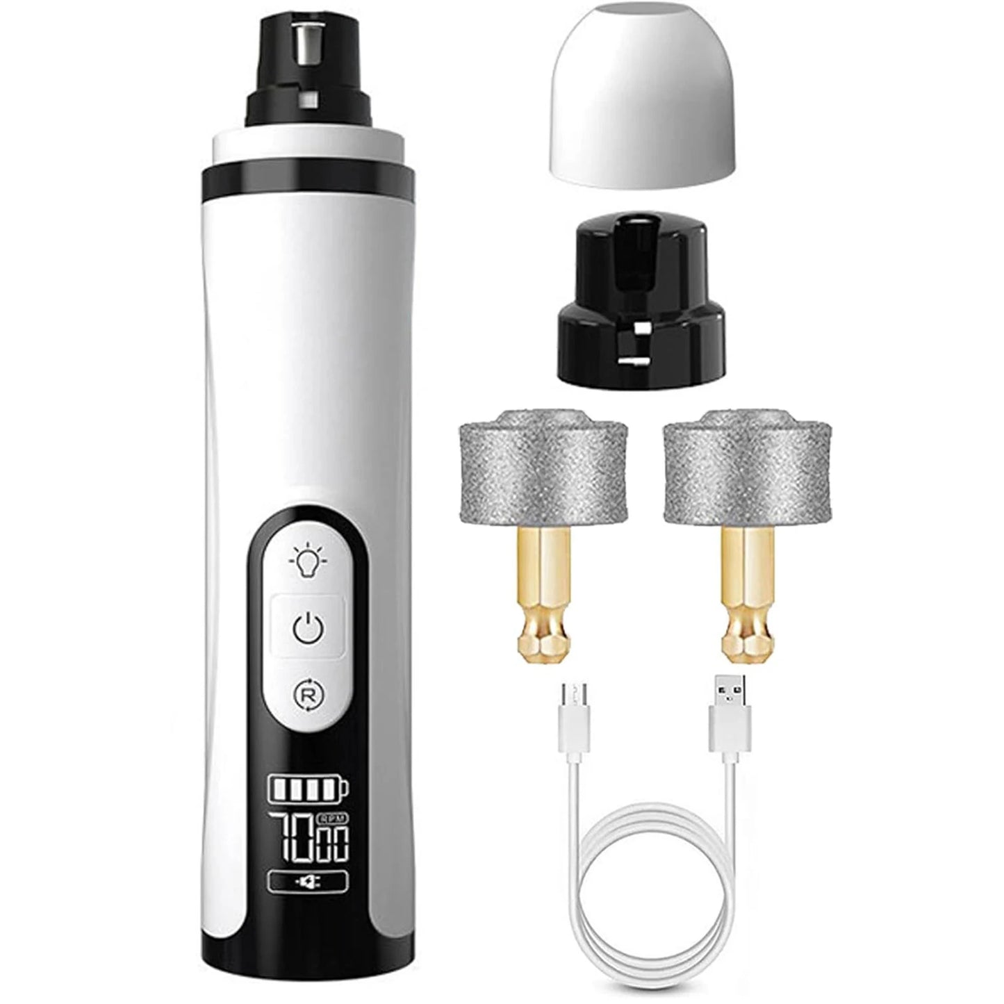 Electric Dog Nail Grinder Rechargeable Pet Nail Grinder Quiet Cat Nail Grinder Suitable for Small Middle Large Dogs and Cats