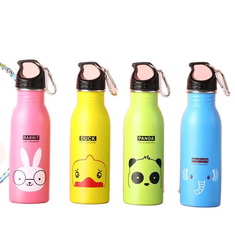 500ml Children Stainless Steel Sports Water Bottles Portable Outdoor Cycling Camping Bicycle Bike Kettle