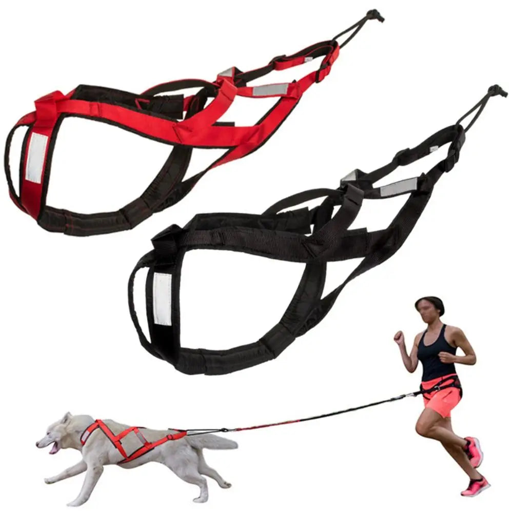 Reflective Dog Harness Adjustable Weight Mushing Dog Sled Harness Pulling Sledding Skijoring Pet Back Chest Strap Large Dogs