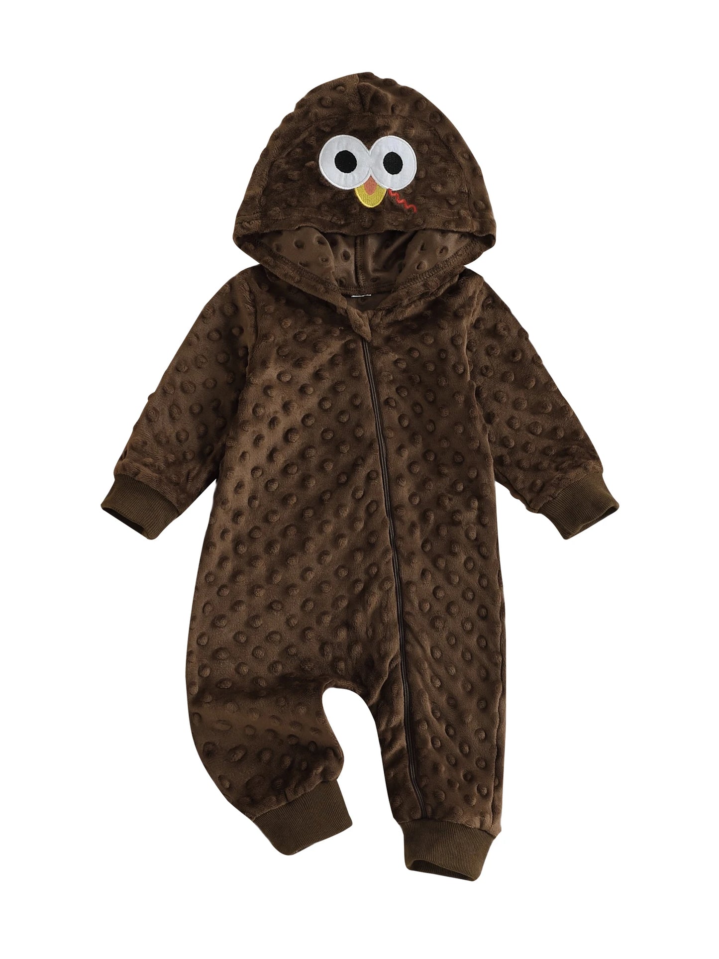 Adorable Infant Duck Costume Cozy Hooded Romper Footless Toddler  Soft Jumpsuit with Zipper Closure
