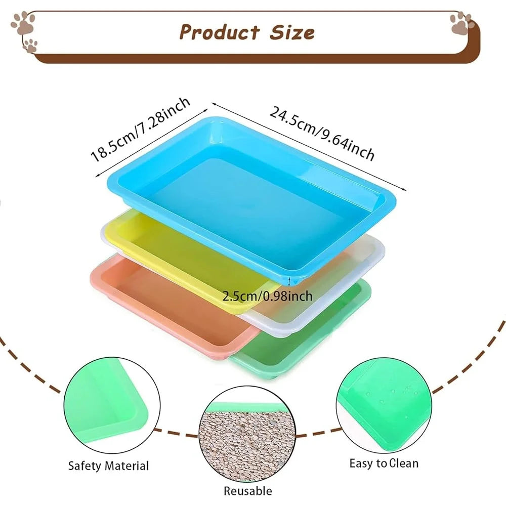 10 Pcs Portable Small Litter Box Kittens Waterproof Durable Nonstick Easy Clean Cat Litter Pan Multi Usage Ideal Training