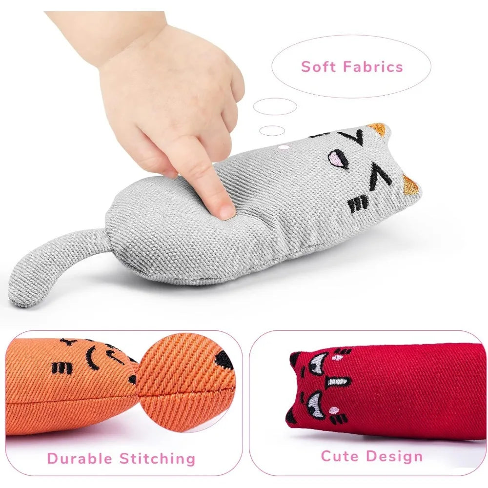 Bite Resistant Catnip Toy for Cats,Catnip Filled Cartoon Mice Cat Teething Chew Toy