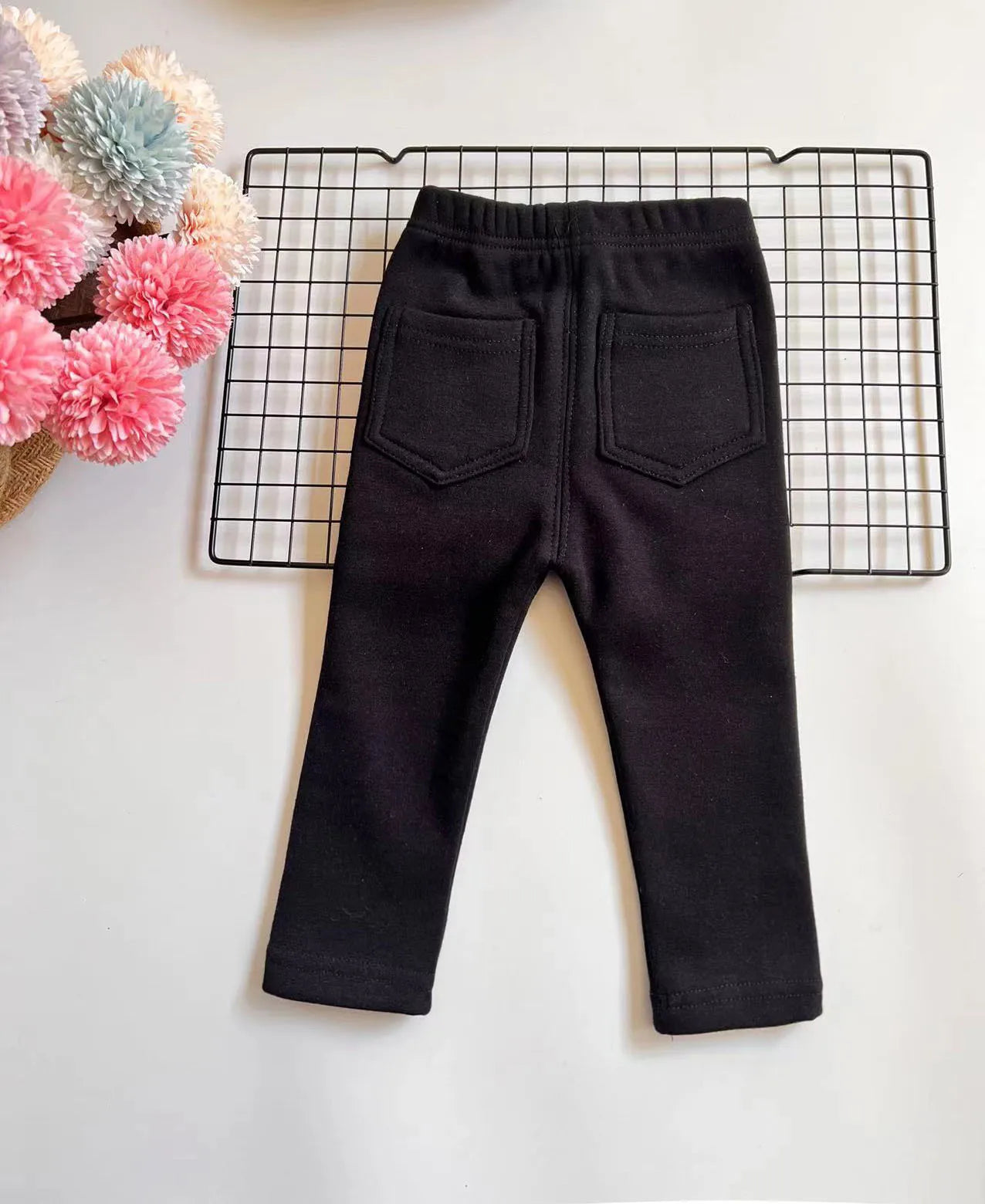 Winter Baby Boys Imitation Denim 2-6Y Children Thin Loose Trousers Boys Stretch Warm Pants Autumn Fashion Kids Fleece Jeans