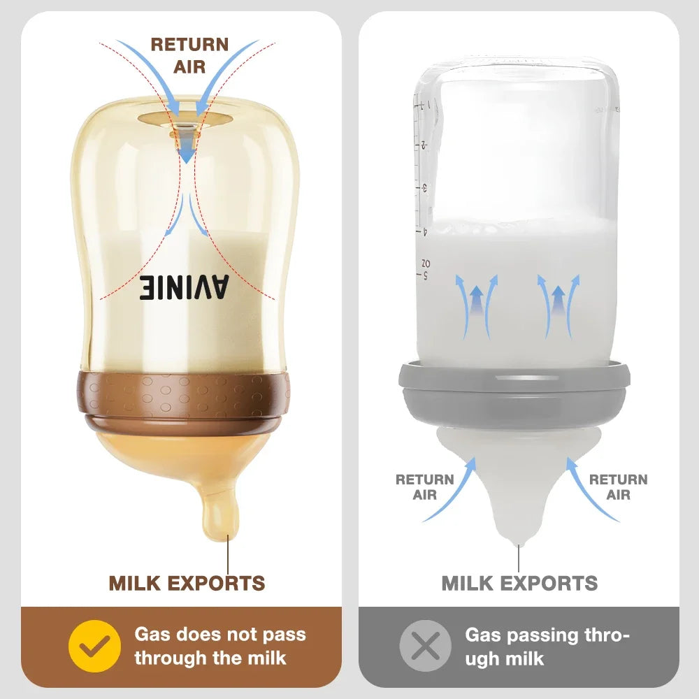 1PCS 150ml/260ml Baby bottles PPSU Baby Bottles Kids Teeth Guard Feeding Bottle Antifall Bottom Return Air Anti-bubble BPA Free