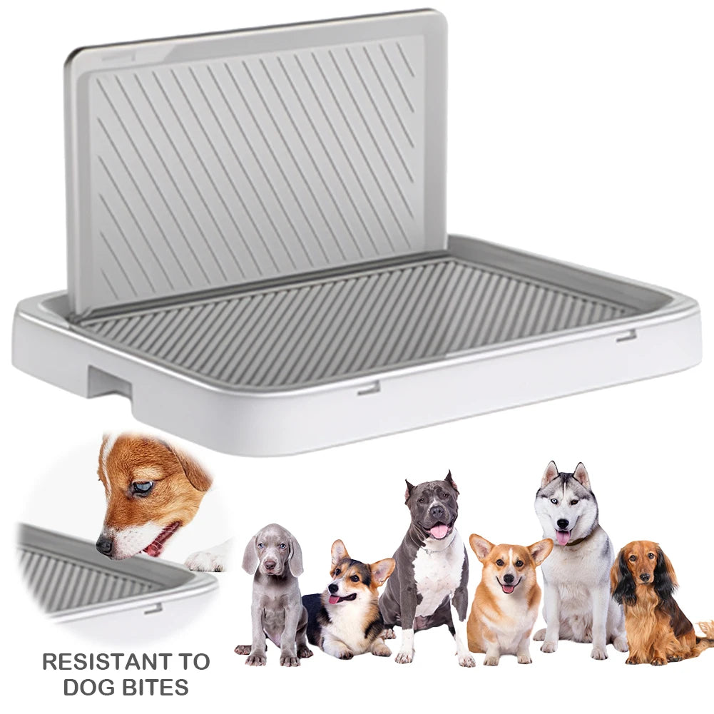 Dog Potty Tray with Pee Wall Portable Dog Potty Anti-Splash Training Pee Pad Holder Dog Potty Trainer for Small and Medium Dogs