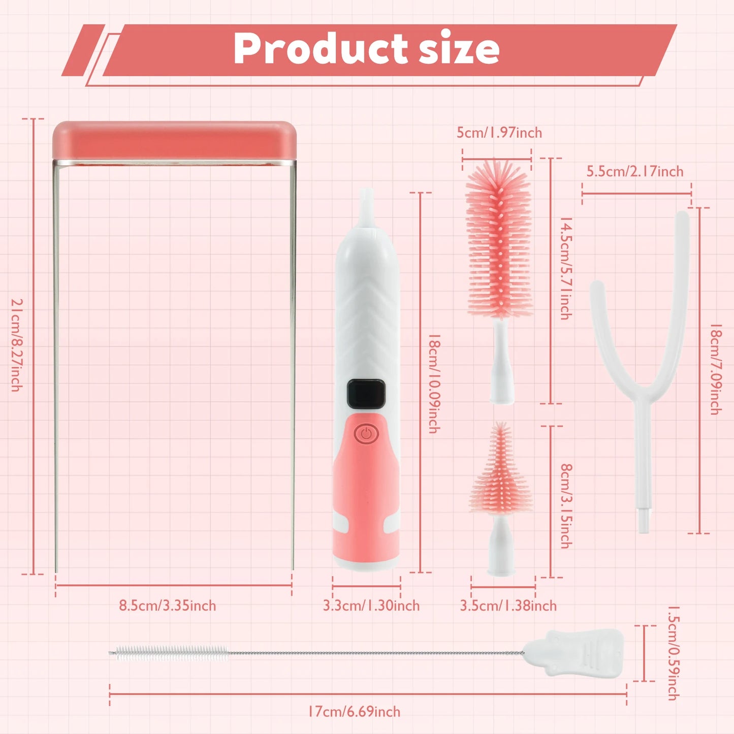 Multifunctional Electric Cup Brush Kitchen Glass Bottle Cleaning Brush Adjustable Level Rechargeable Tea Cup Baby Bottle Cleaner