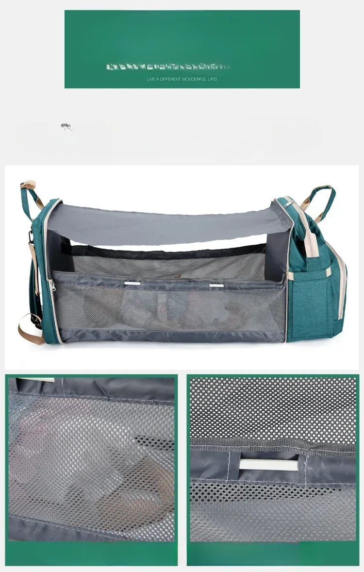 Multifunctional Mommy Bag Large Capacity Foldable Stroller Diaper Organizer Travel Shoulder Bags for Mother and Baby