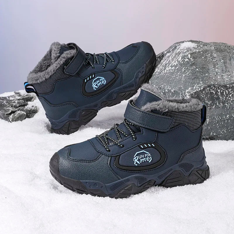 Children's Thick soled Mountaineering Shoes Thick soled Boys' Velvet Warm Thick soled Comfortable Autumn/Winter New Short Boots