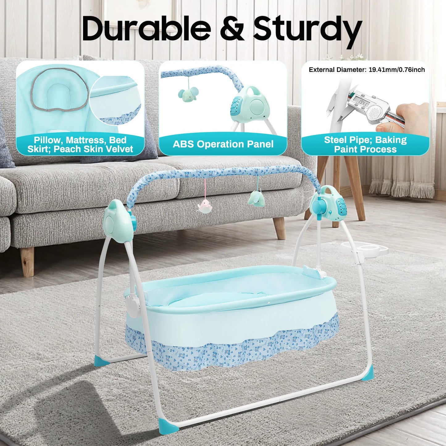 0-25Kg Big Space Electric Baby Crib Cradle Infant Rocker Auto Swing Bed Baby Cradle For Babies Who Are 0-18 Months In Age