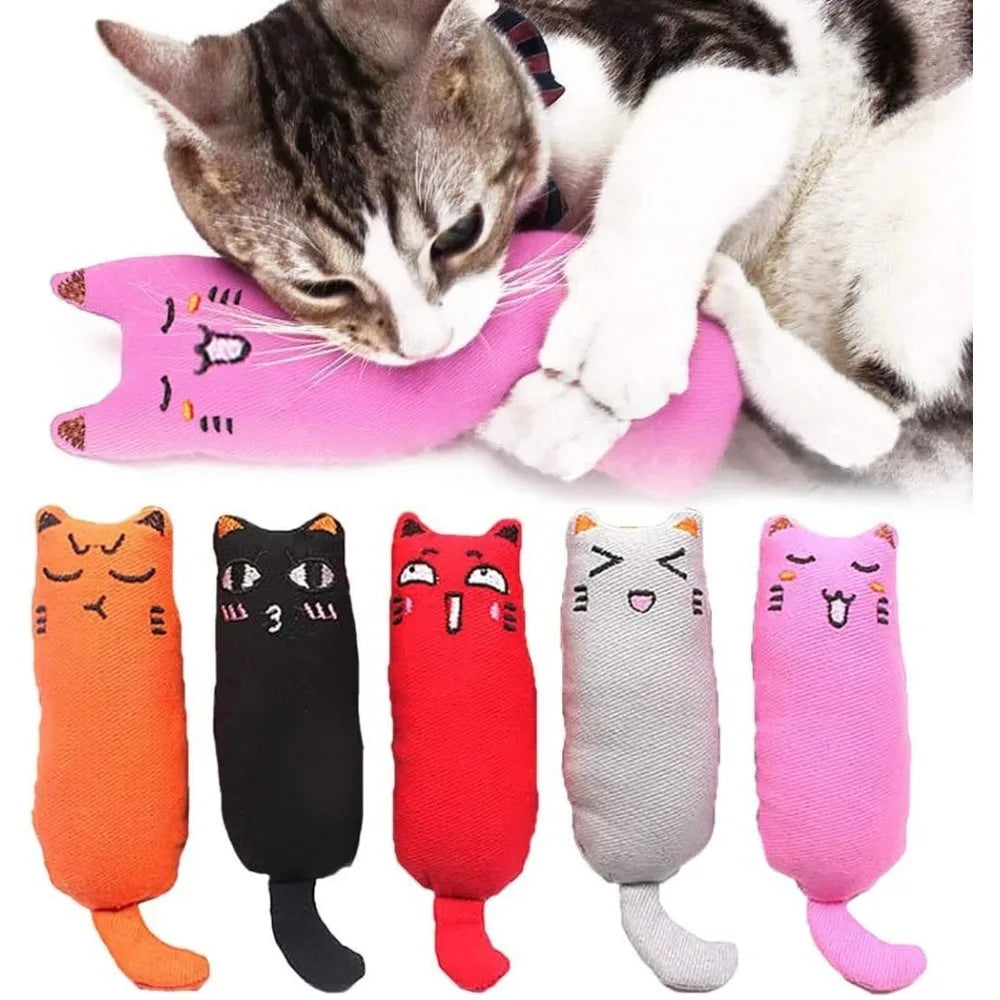 Bite Resistant Catnip Toy for Cats,Catnip Filled Cartoon Mice Cat Teething Chew Toy