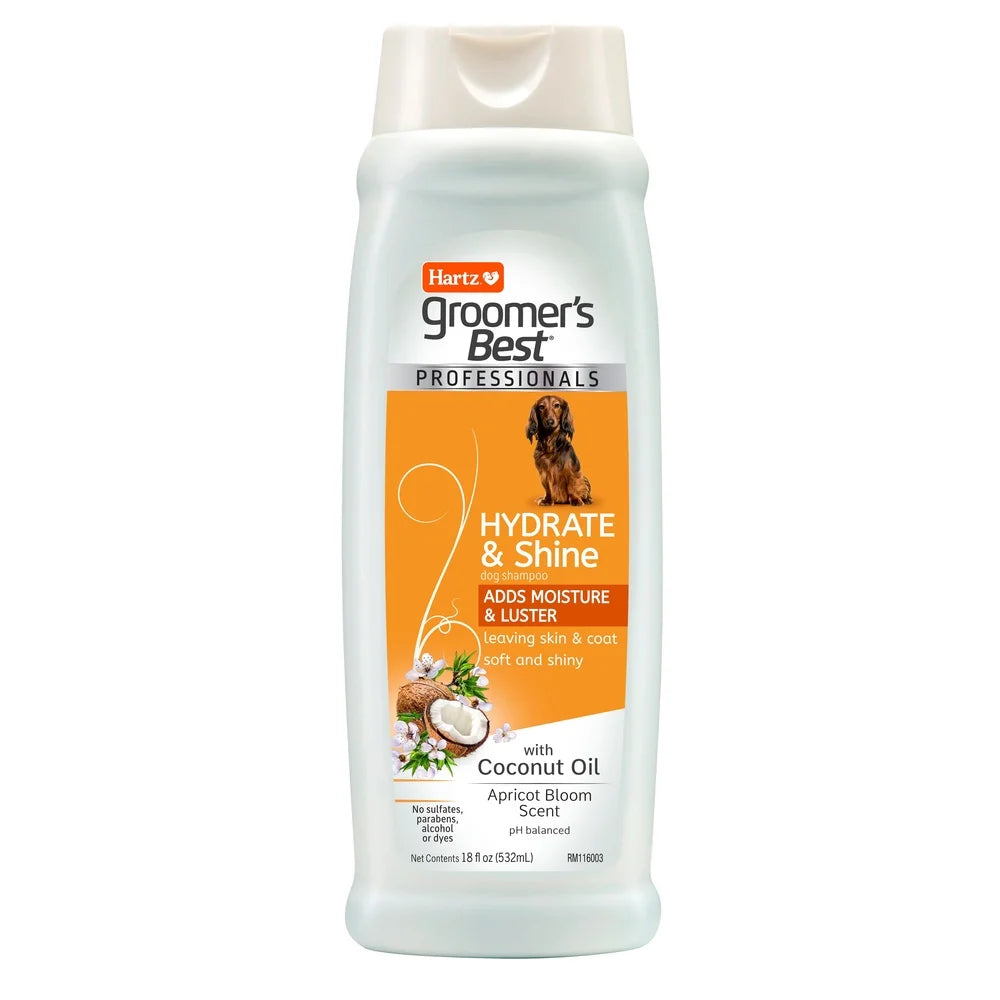 Hydrating Dog Shampoo with Coconut Oil Apricot Bloom Scent Professional Formula Gentle Sulfate Free All Dogs Skin Coat Shine